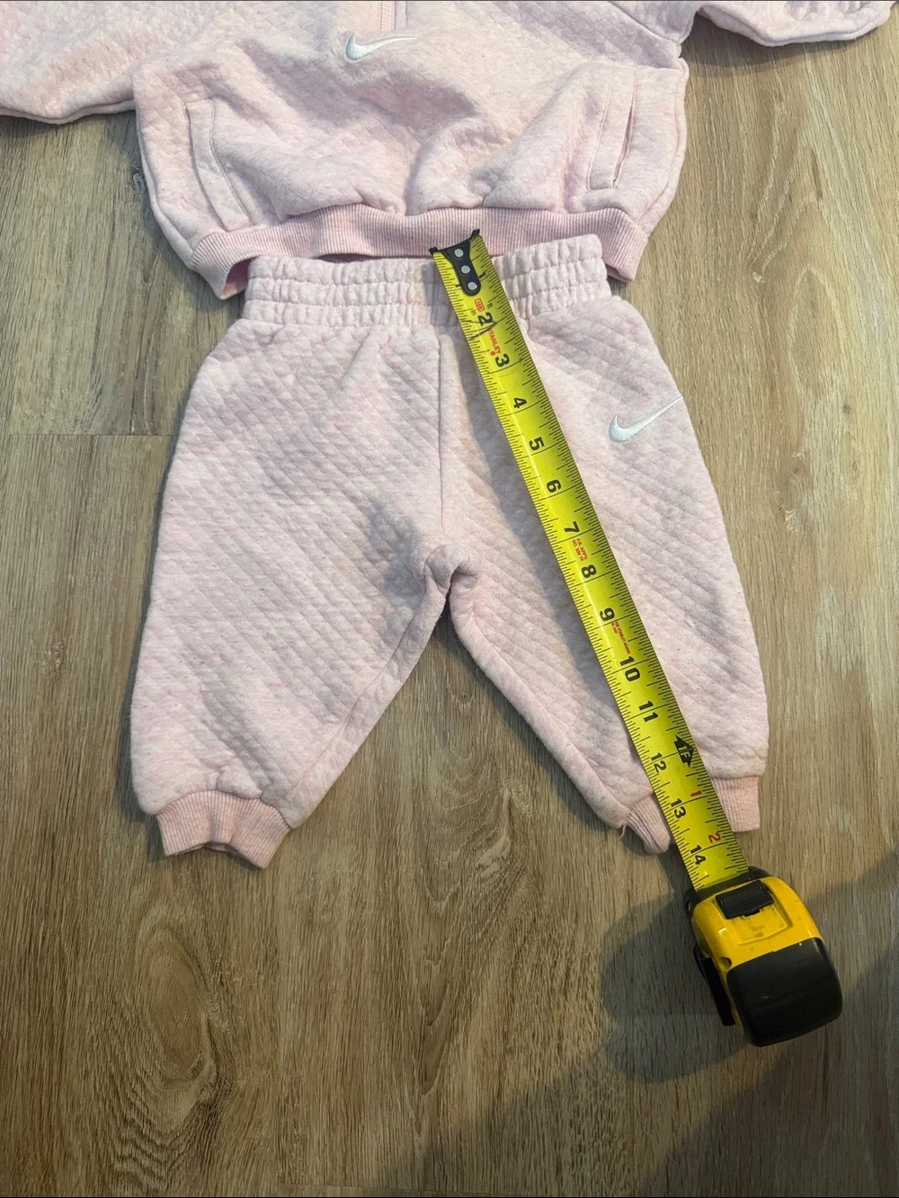 Nike Kids Quilted Pink Sweatpant & Half-Zip Pullover Set